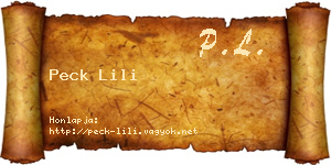 Peck Lili névjegykártya
